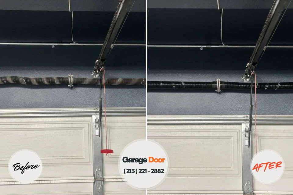Before and after: garage door repair Ipswich, SD